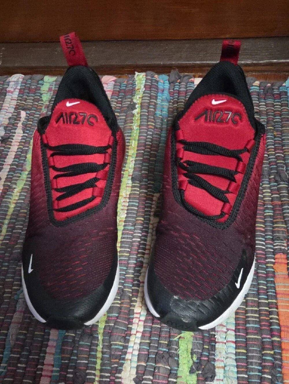 Nike Men's Red and Black Air Max-Style Running Sneakers